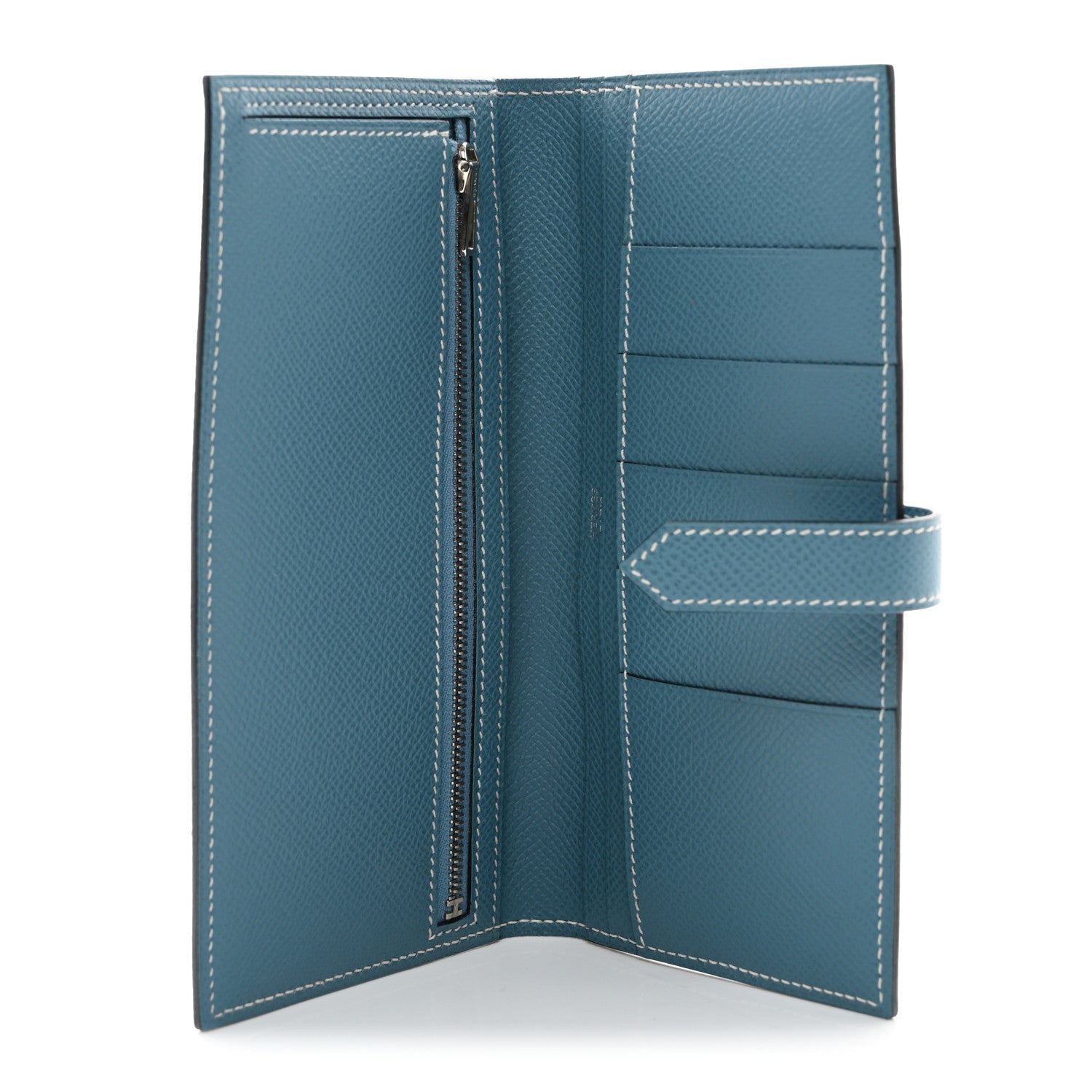 Hermes Epsom Bearn Gusset Wallet Blue Jean 5 of 9