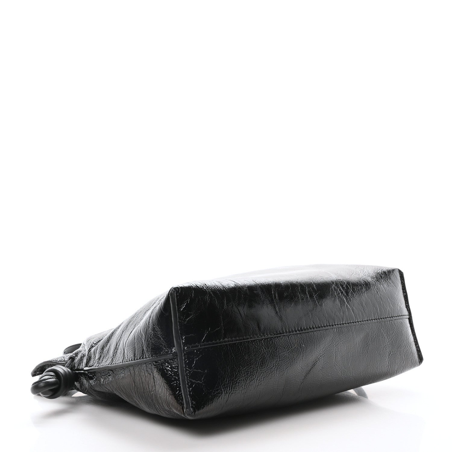 Loewe Crackle Patent Calfskin Medium Flamenco Knot Bag Black 4 of 9