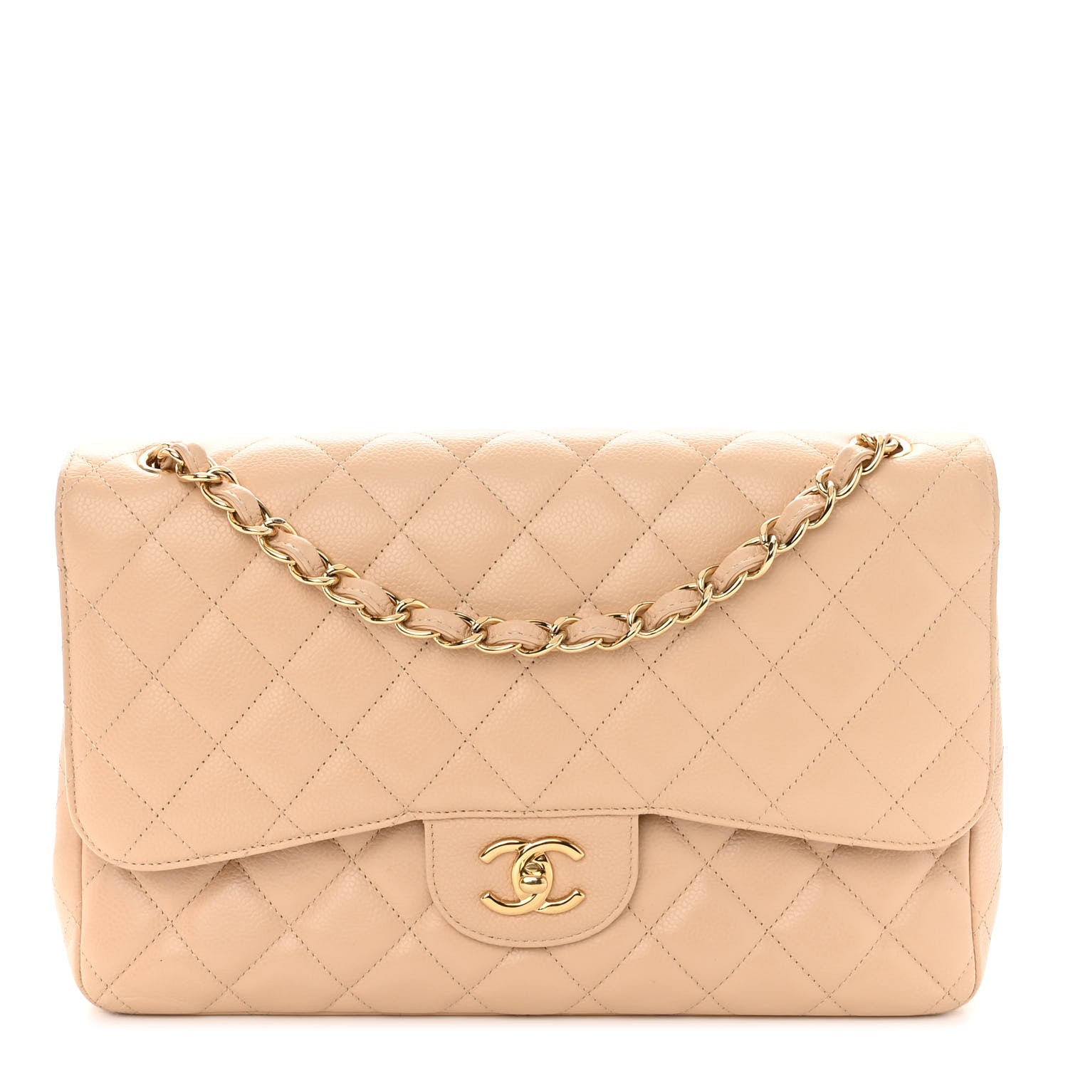 Chanel Caviar Quilted Jumbo Double Flap Beige Clair 1 of 13