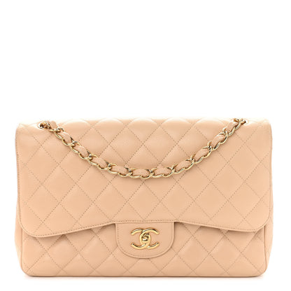Chanel Caviar Quilted Jumbo Double Flap Beige Clair 1 of 13