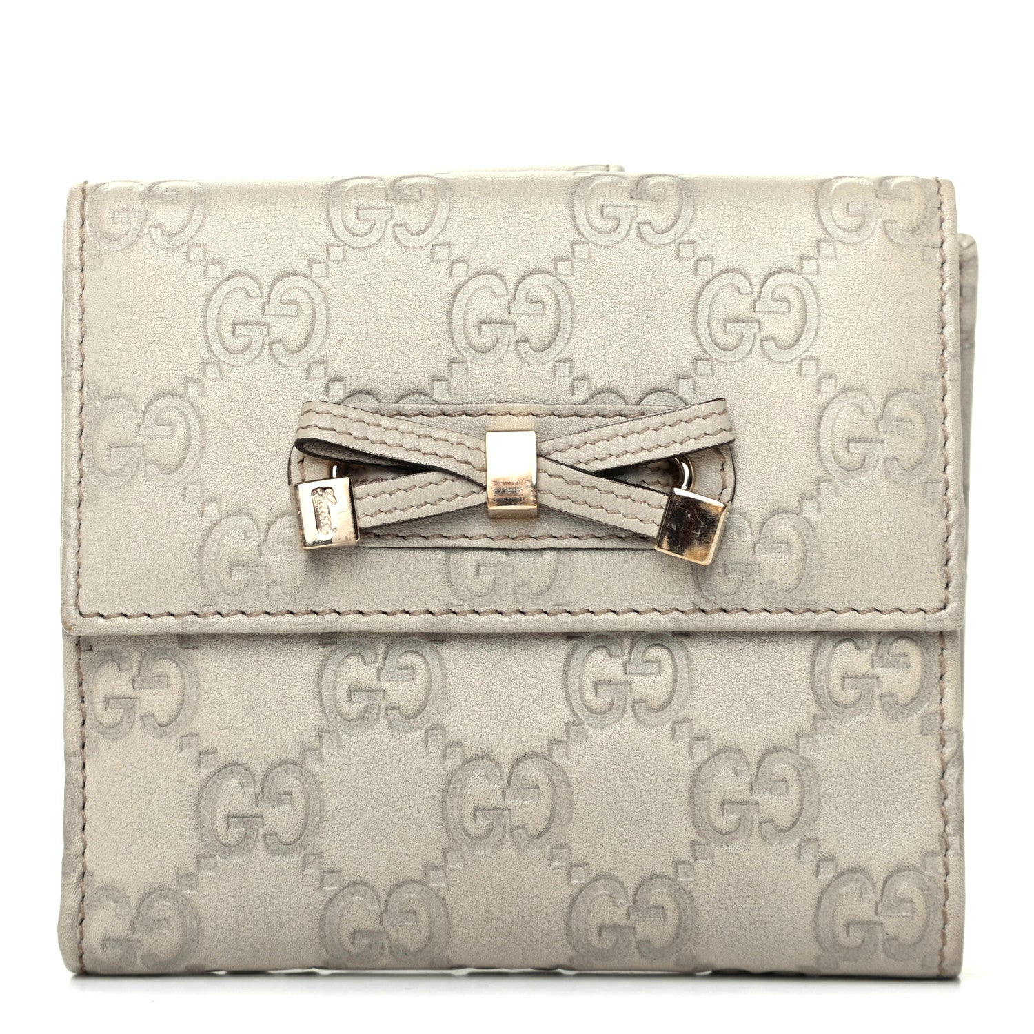 Gucci Guccissima Princy French Flap Wallet Off White 1 of 7