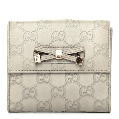 Gucci Guccissima Princy French Flap Wallet Off White 1 of 7