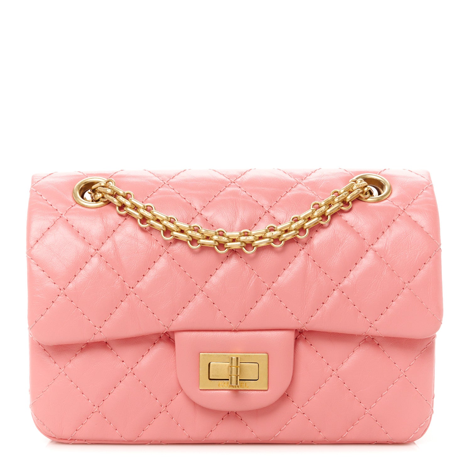Chanel Aged Calfskin Quilted 2.55 Reissue Mini Flap Pink 1 of 11