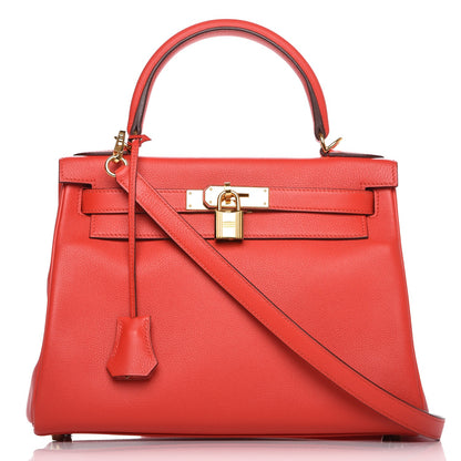 Hermes Evercolor Kelly Retourne 28 Rouge Tomate 1 of 28