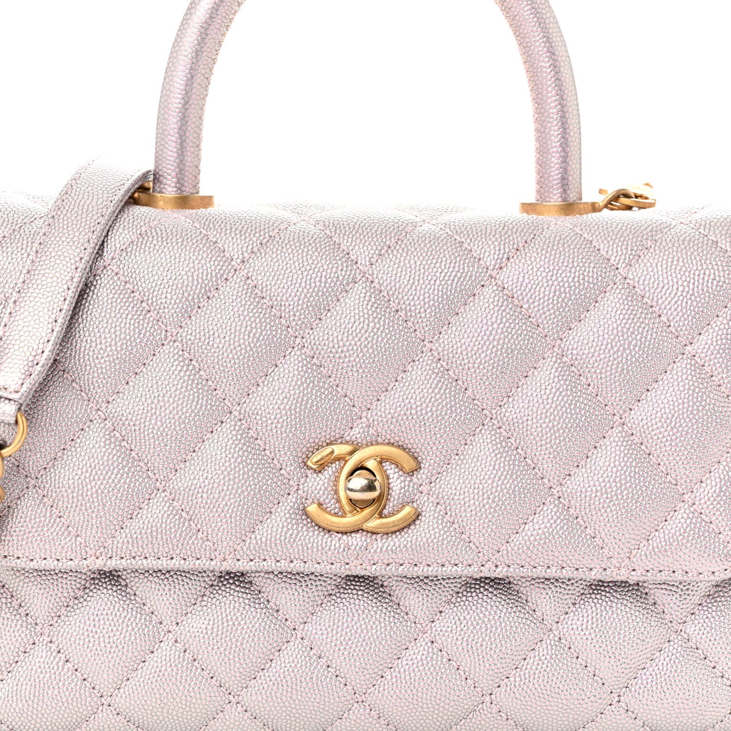 Chanel Iridescent Caviar Quilted Mini Coco Handle Flap Light Pink 8 of 10