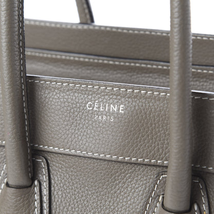 Celine Drummed Calfskin Micro Luggage Souris 9 of 9