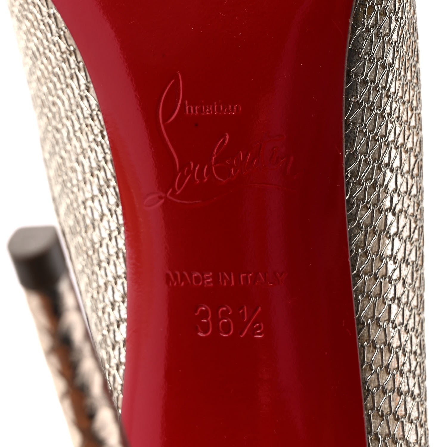 Christian Louboutin Mesh Neoalto 100 Pumps 36.5 Gold 6 of 9