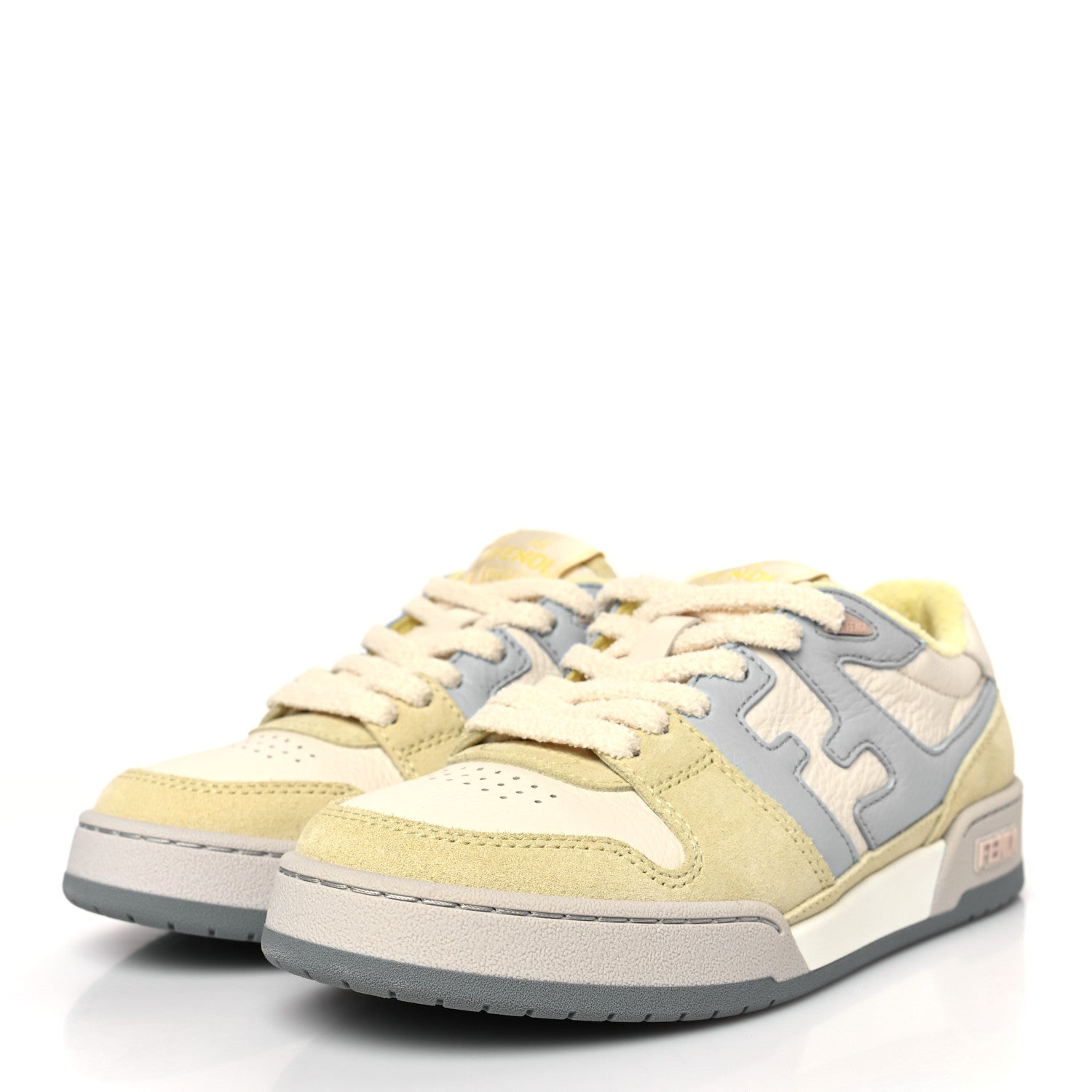 Fendi Suede Vitello Fendi Match Low Top Sneakers 37 Straw Azzurro Poison Connecticut 3 of 9