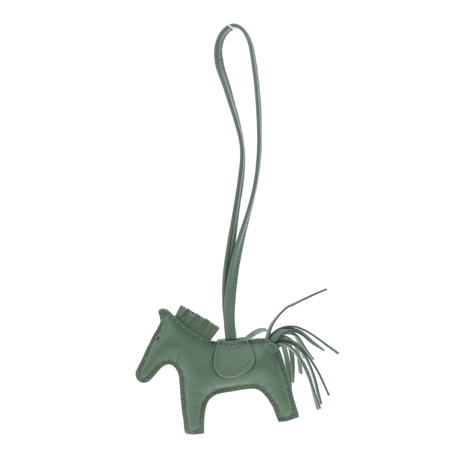 Hermes Milo Lambskin Grigri Rodeo Horse Bag Charm PM Vert Cypress 1 of 4