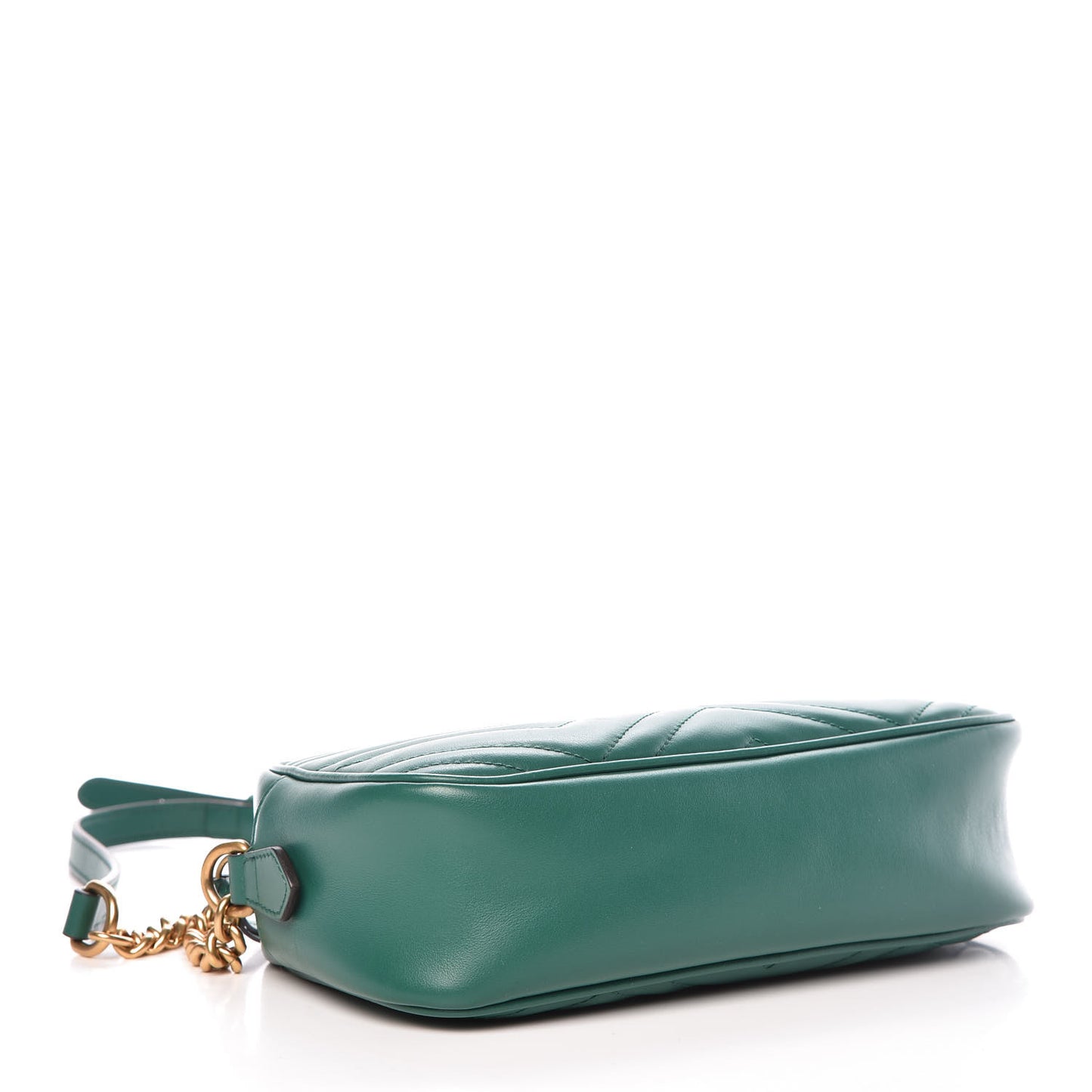 Calfskin Matelasse Small GG Marmont Chain Shoulder Bag Emerald Green