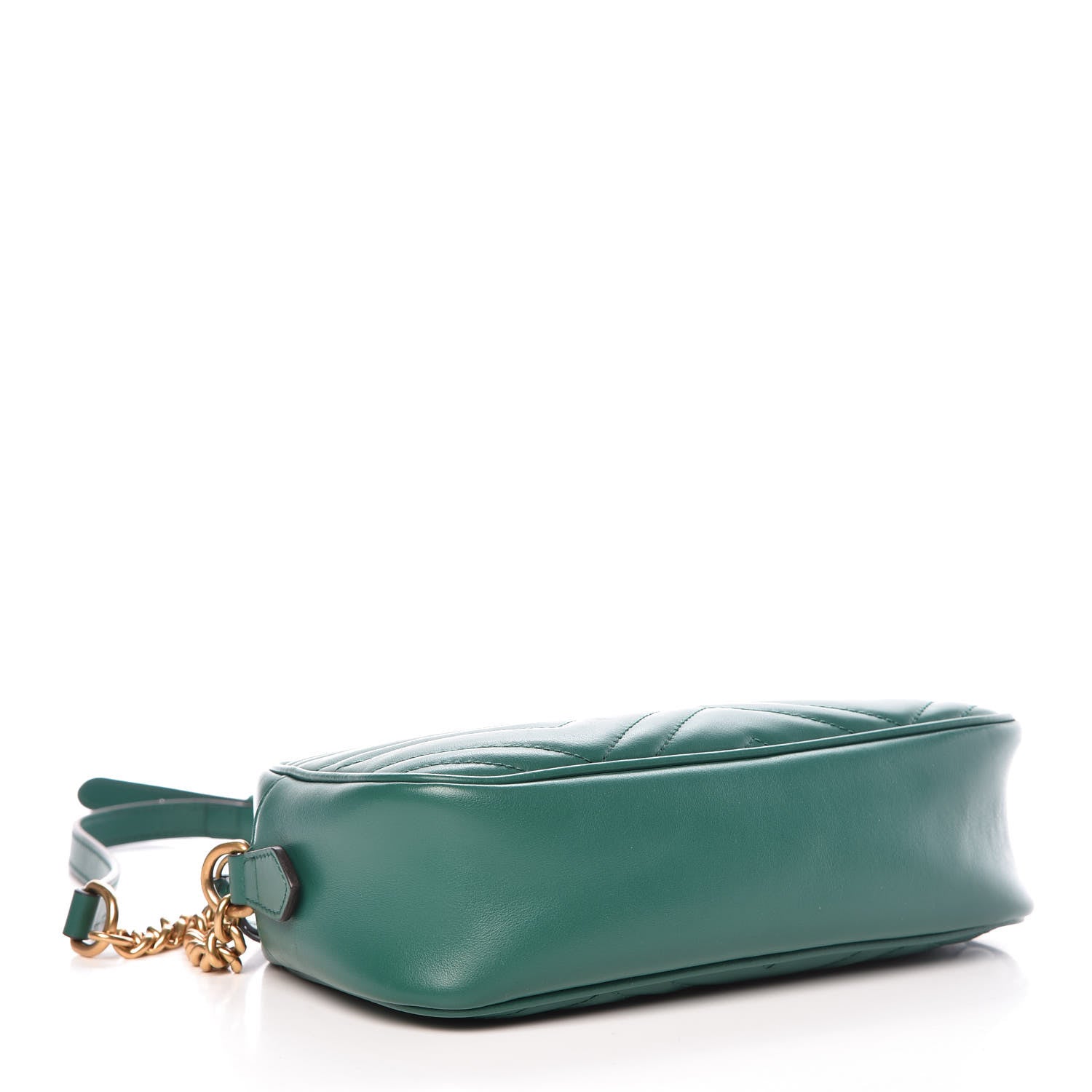 Gucci Calfskin Matelasse Small GG Marmont Chain Shoulder Bag Emerald Green 4 of 9