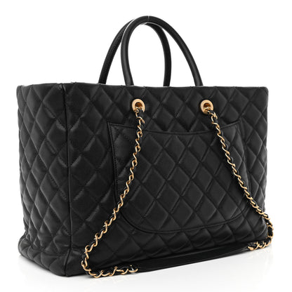 Chanel Caviar Quilted Large Coco Handle Shopping Tote Black 4 of 13