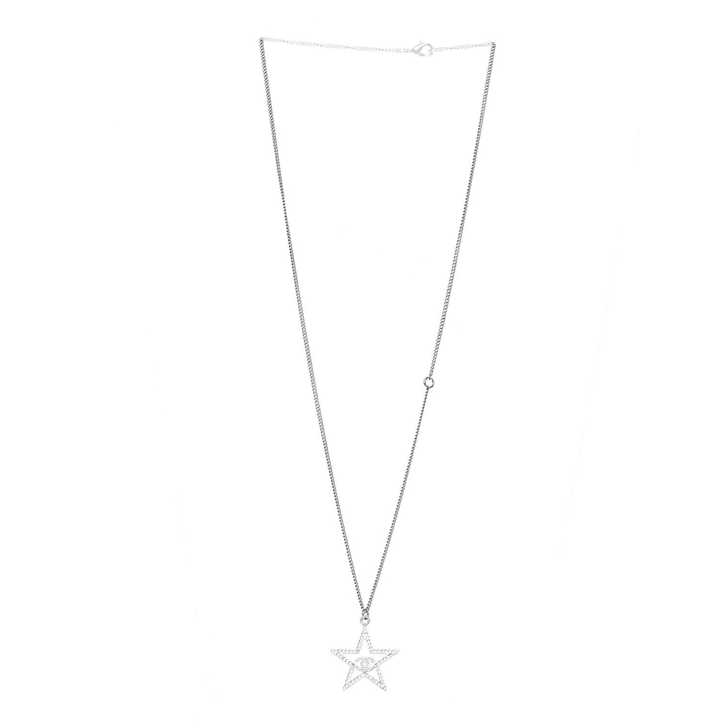 Ruthenium Crystal Star CC Necklace Iridescent Pink