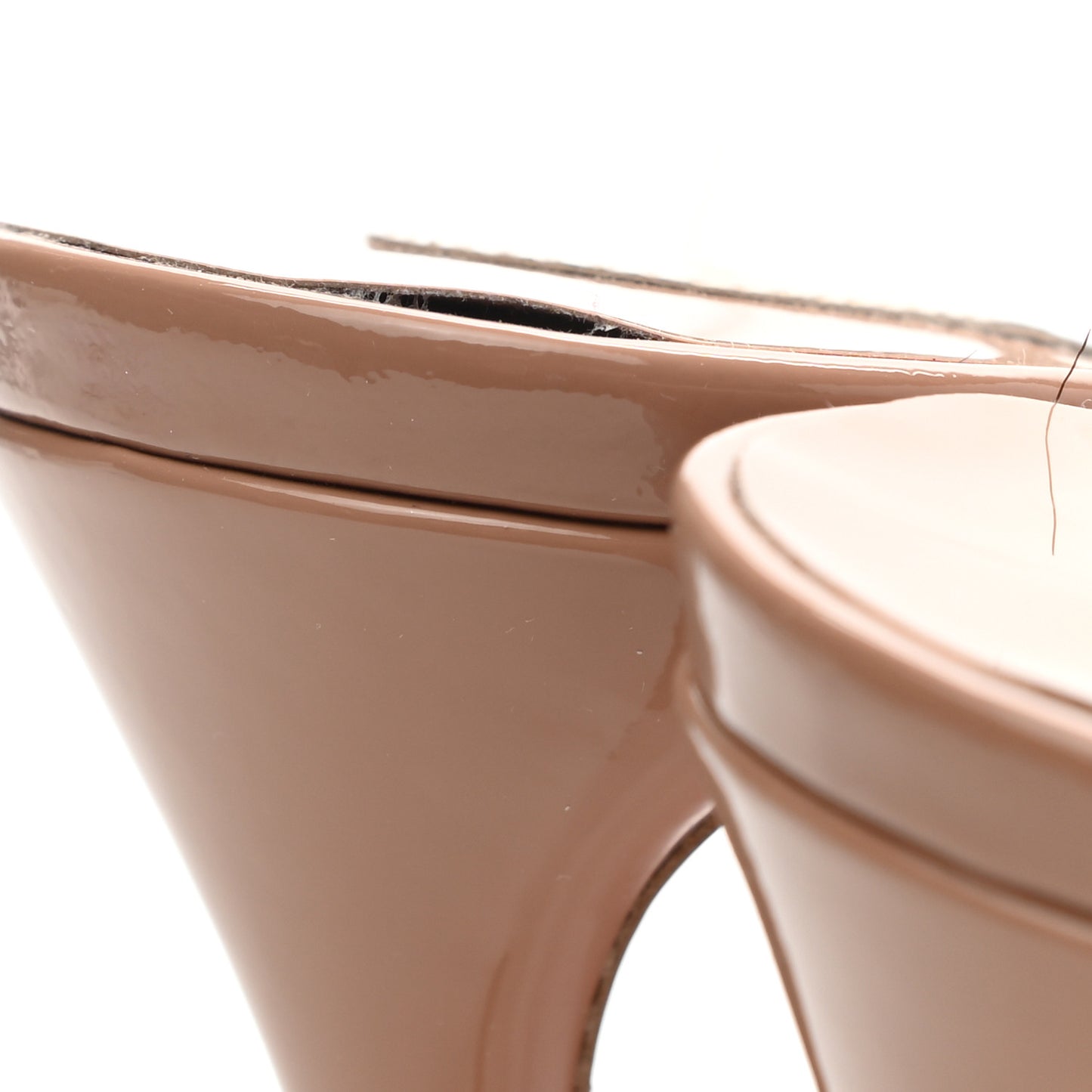 Patent PVC Just Nodo 85 Slide Sandals 39 Nude