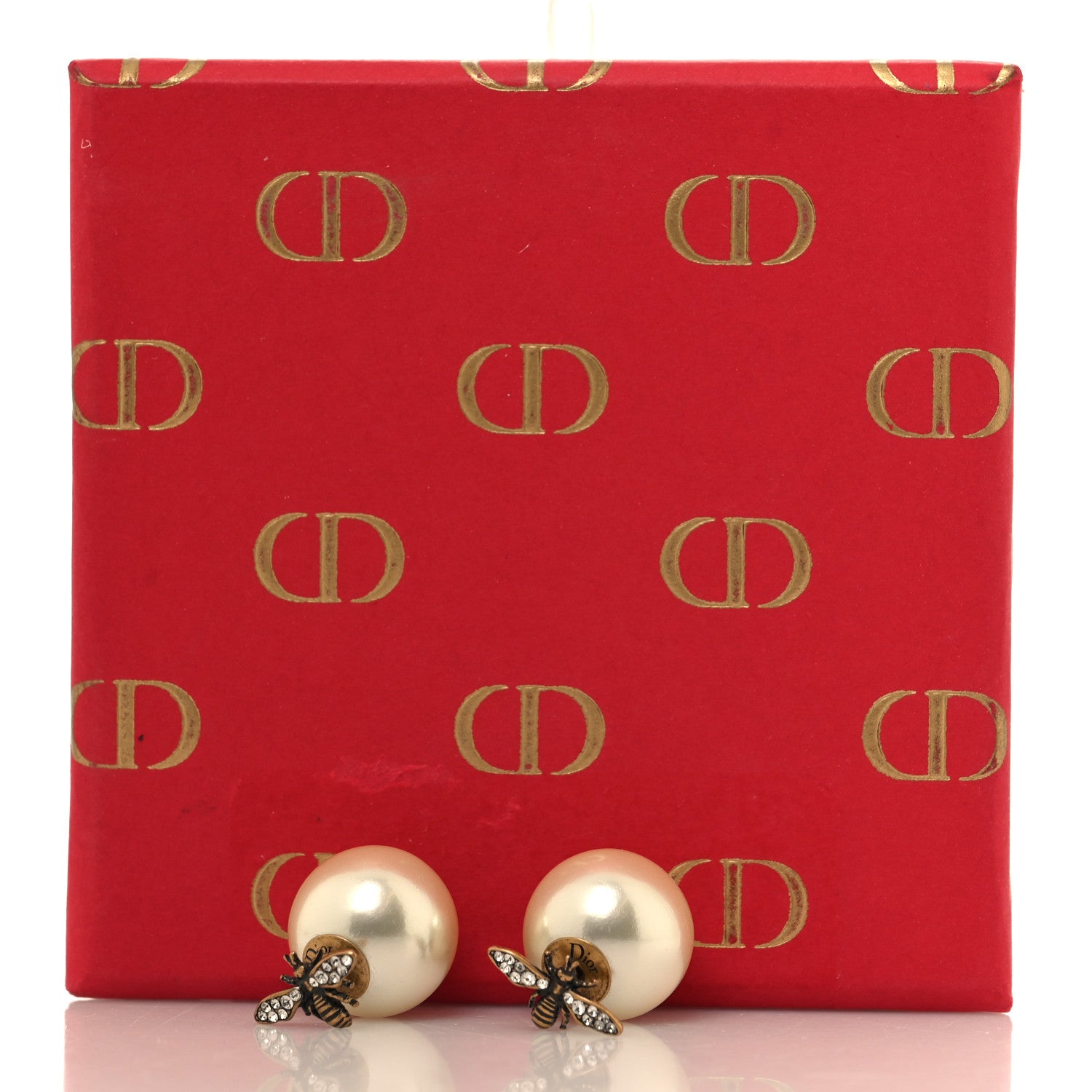 Christian Dior Pearl Crystal Bee Mise En Dior Tribal Earrings Gold 5 of 5