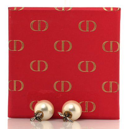 Christian Dior Pearl Crystal Bee Mise En Dior Tribal Earrings Gold 5 of 5