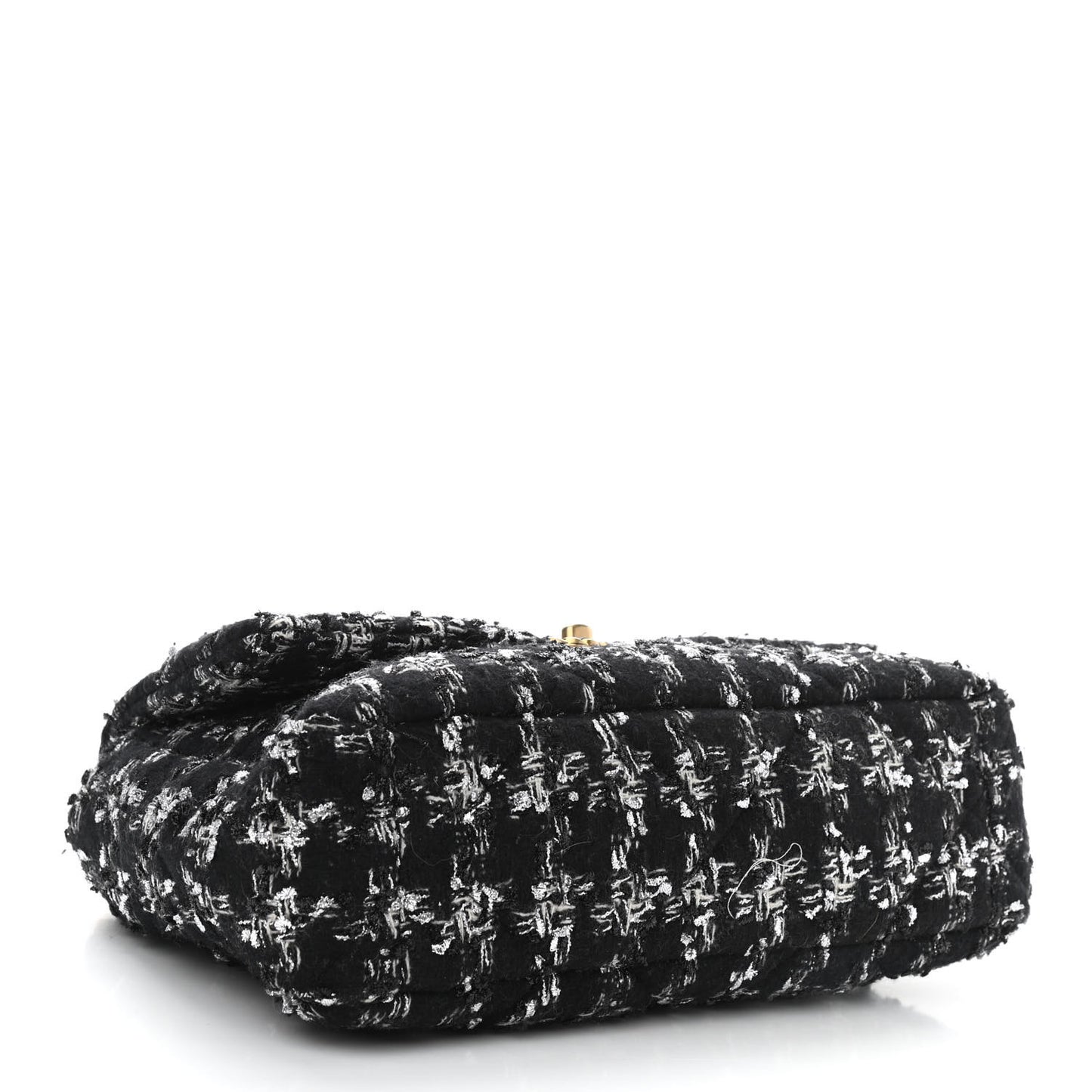 Tweed Quilted Large Chanel 19 Flap Black Ecru White
