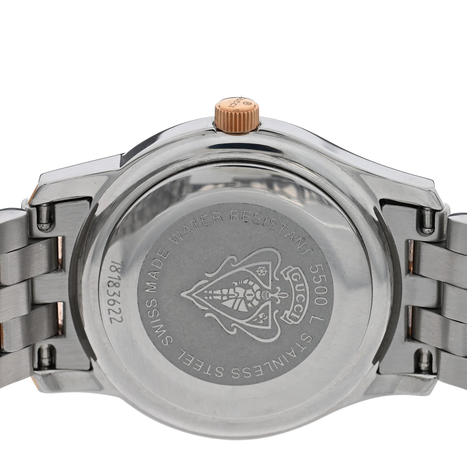 Gucci Stainless Steel Diamond Pink Mother of Pearl 27mm 5500L Two Tone Quartz Watch 4 of 4