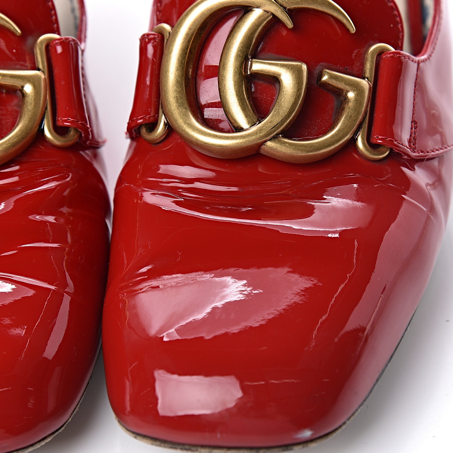 Gucci Vernice GG Victoire 55mm Loafer Pumps 39 Hibiscus Red 14 of 21