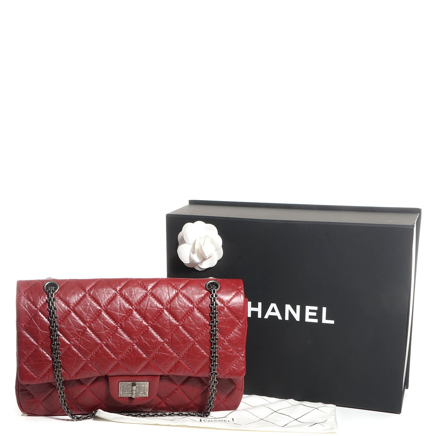 Chanel Aged Calfskin Quilted 2.55 Reissue 227 Flap Red 5 of 10