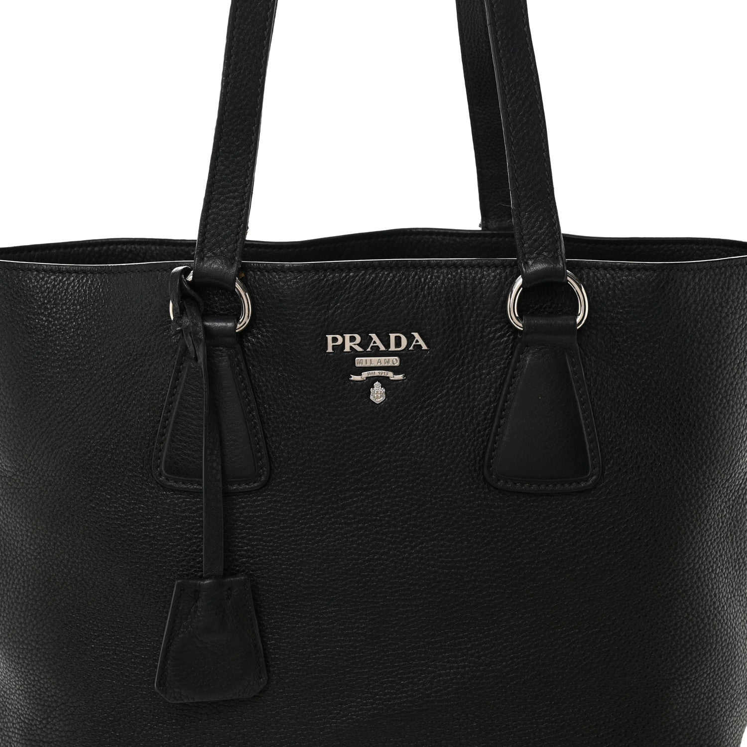 Prada Vitello Daino Tote Black 7 of 14