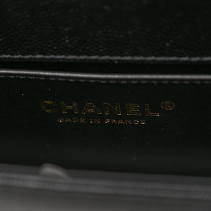 Chanel Caviar Chevron Quilted Medium Boy Flap Black 6 of 10