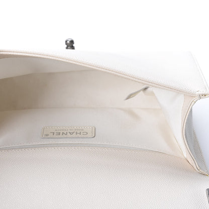 Chanel Caviar Quilted Medium Boy Flap Ivory 4 of 10