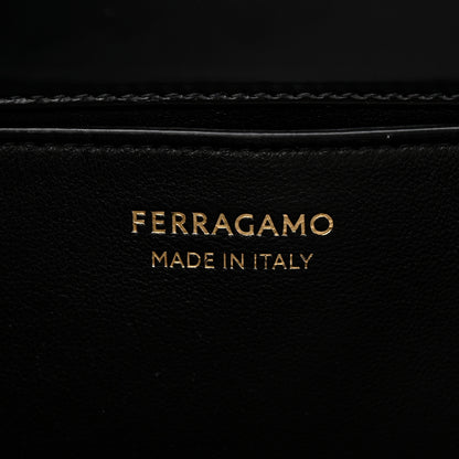 Salvatore Ferragamo Brushed Off Calfskin Wanda East West Top Handle Bag Black 6 of 12