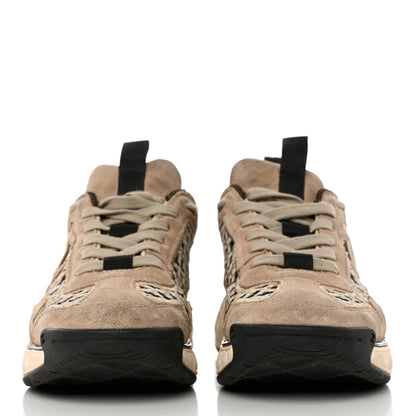 Chanel Suede Calfskin Embroidered CC Sneakers 36 Beige Black 2 of 12