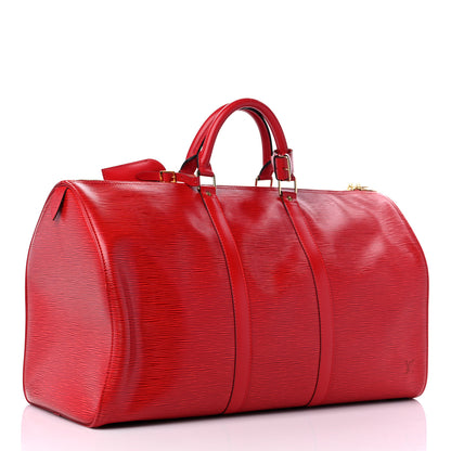 Louis Vuitton Epi Keepall 50 Castillan Red 2 of 9
