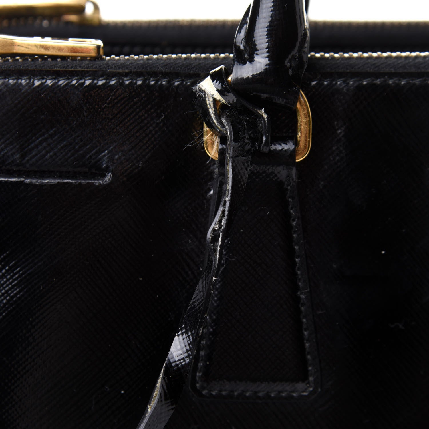Prada Saffiano Vernice Medium Galleria Double Zip Tote Black 15 of 15