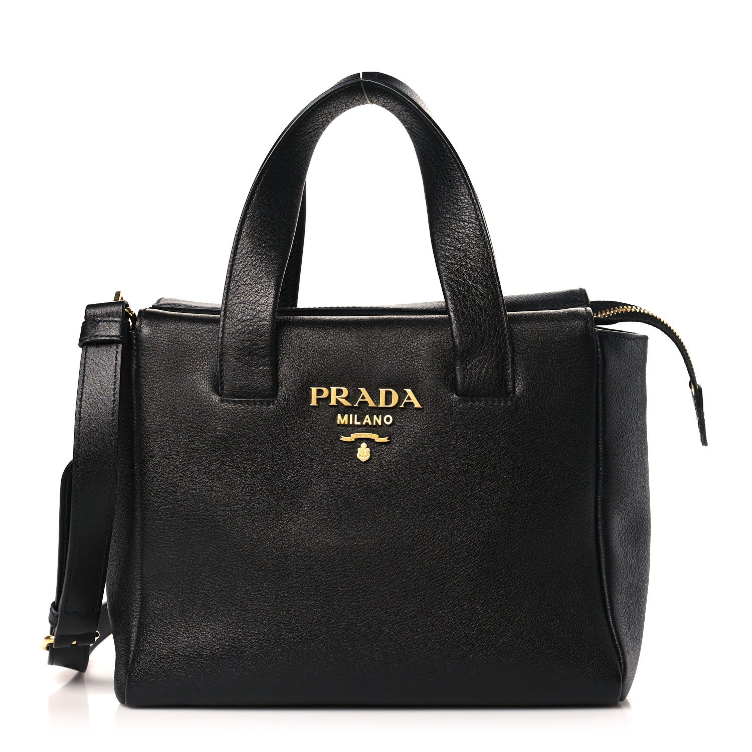 Prada Vitello Cervo Mini Satchel Black 1 of 9