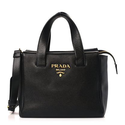 Prada Vitello Cervo Mini Satchel Black 1 of 9