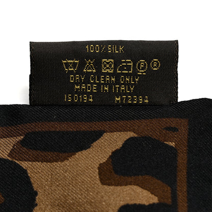 Louis Vuitton Silk Leopard Bandeau Scarf Marron 4 of 6