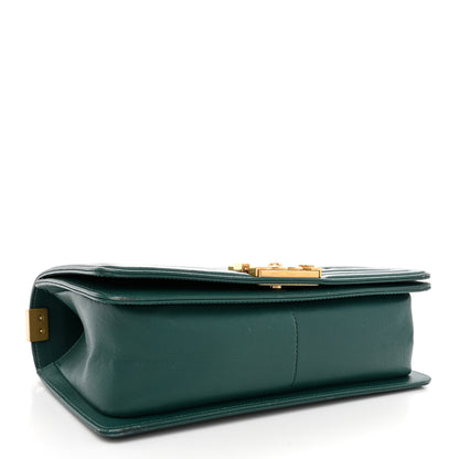 Chanel Caviar Quilted Medium Boy Flap Dark Green 4 of 13