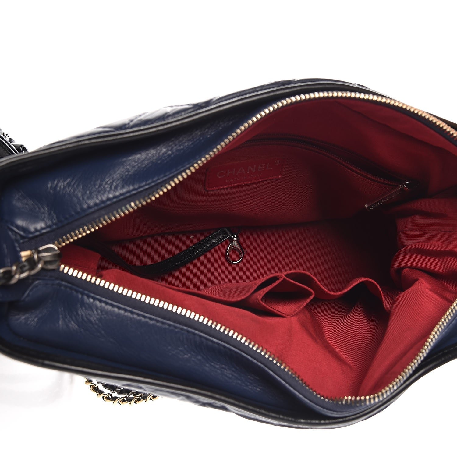 Chanel Aged Calfskin Quilted Medium Gabrielle Hobo Navy Black 7 of 10