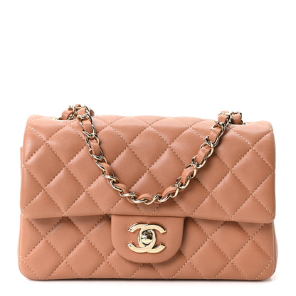 Chanel Lambskin Quilted Mini Rectangular Flap Brown 1 of 10