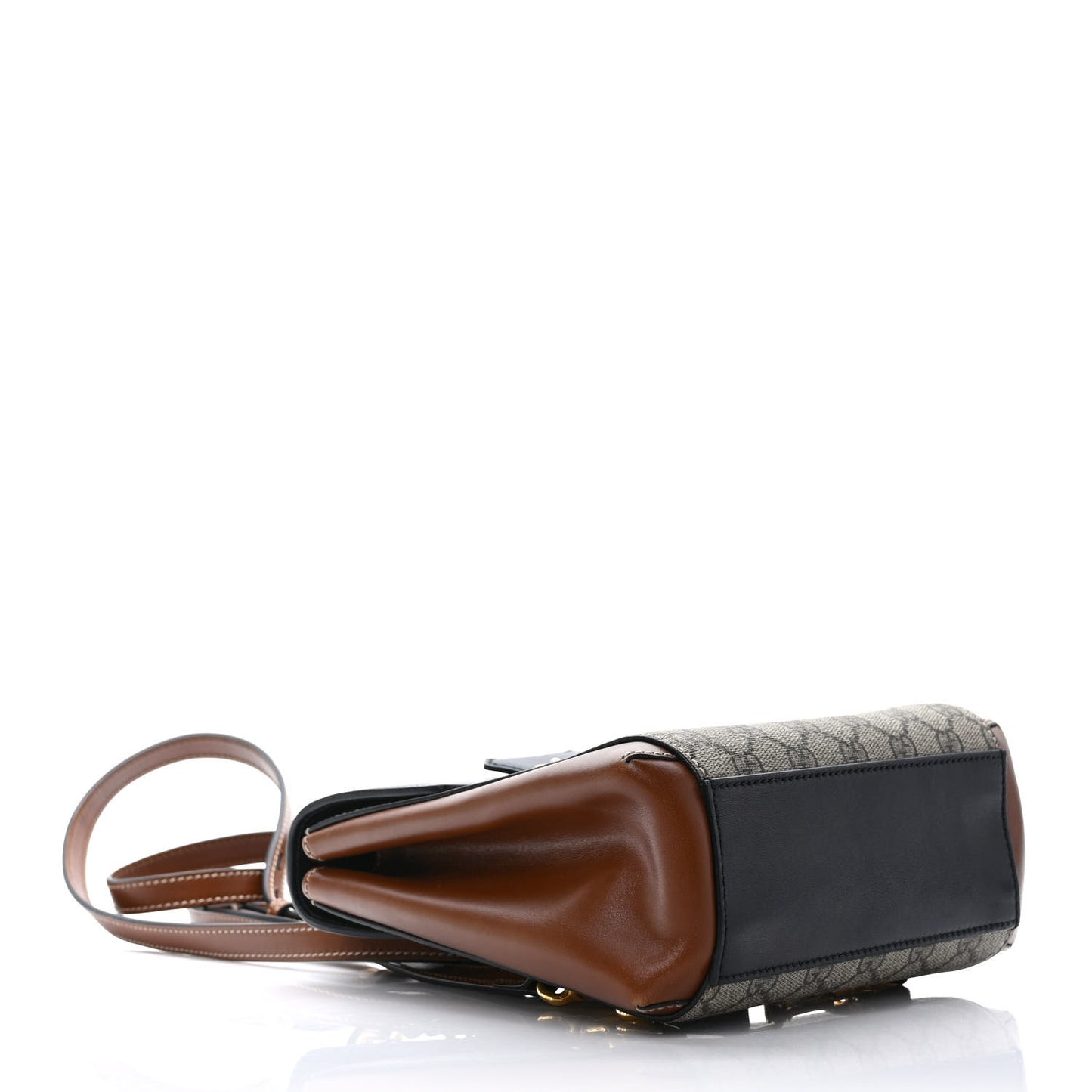 GG Supreme Monogram Calfskin Padlock Backpack Beige Cuir Black