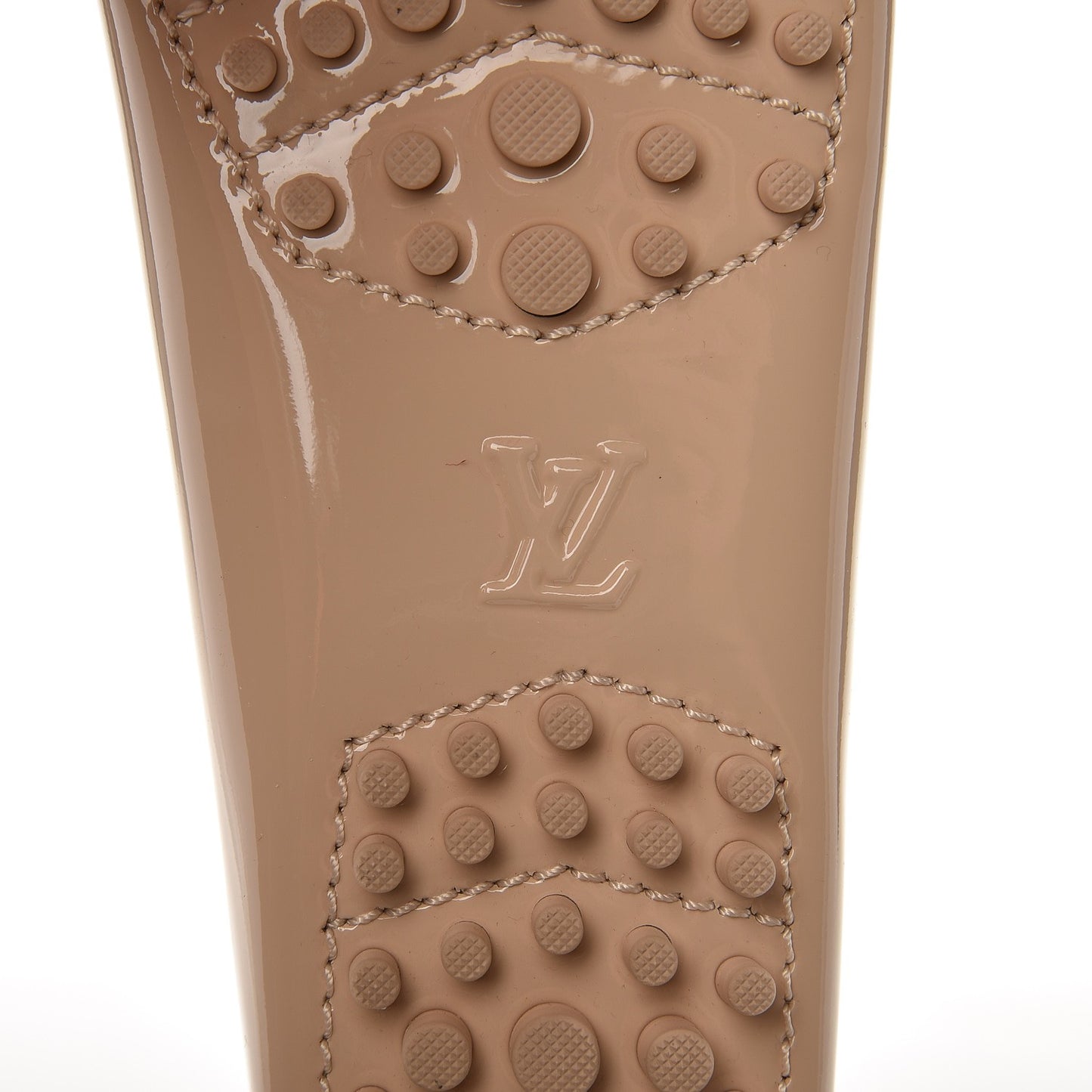 Patent Calfskin Farewell Flat Loafer 37.5 Nude