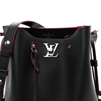 Louis Vuitton Calfskin Lockme Bucket Black 5 of 9