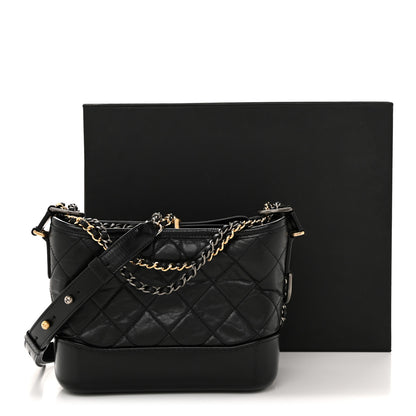 Chanel Aged Calfskin Quilted Small Gabrielle Hobo Black 13 of 13