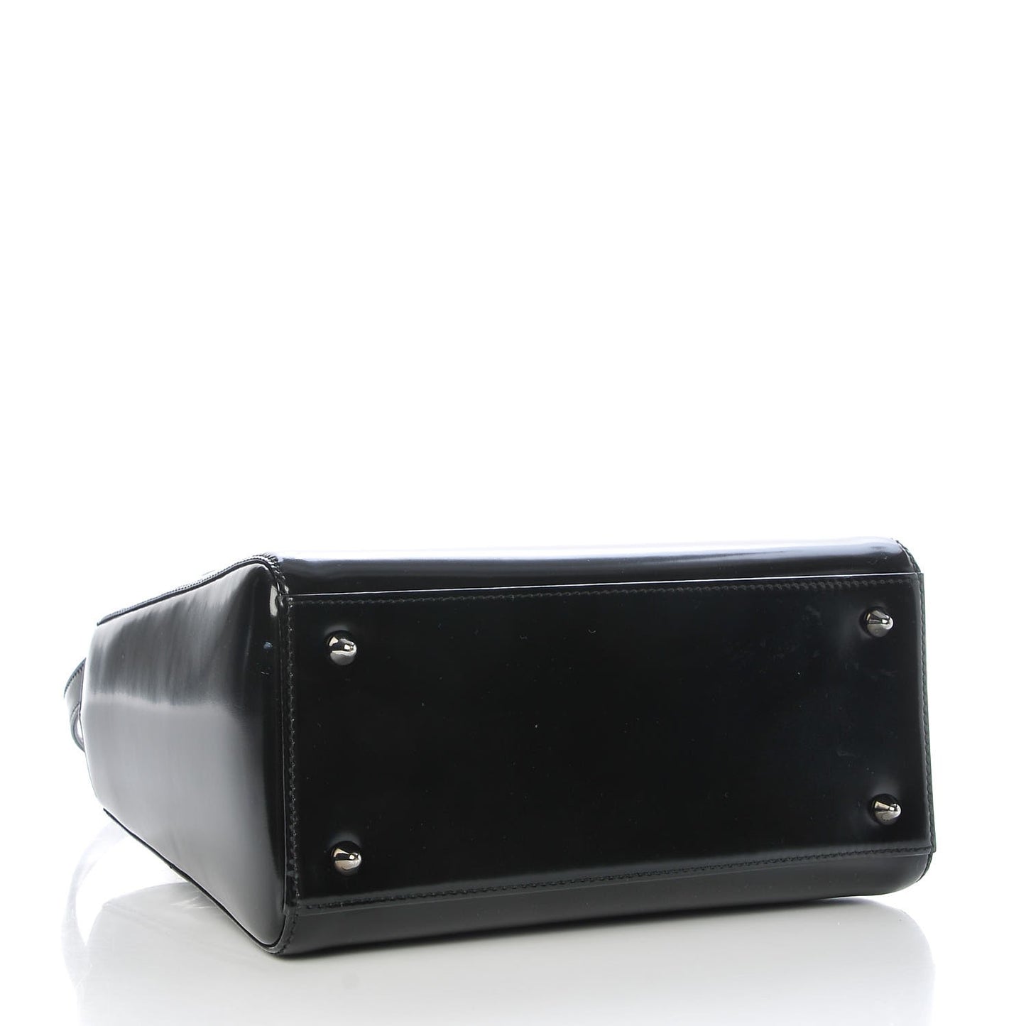 Glazed Calfskin Medium Lady Dior Black