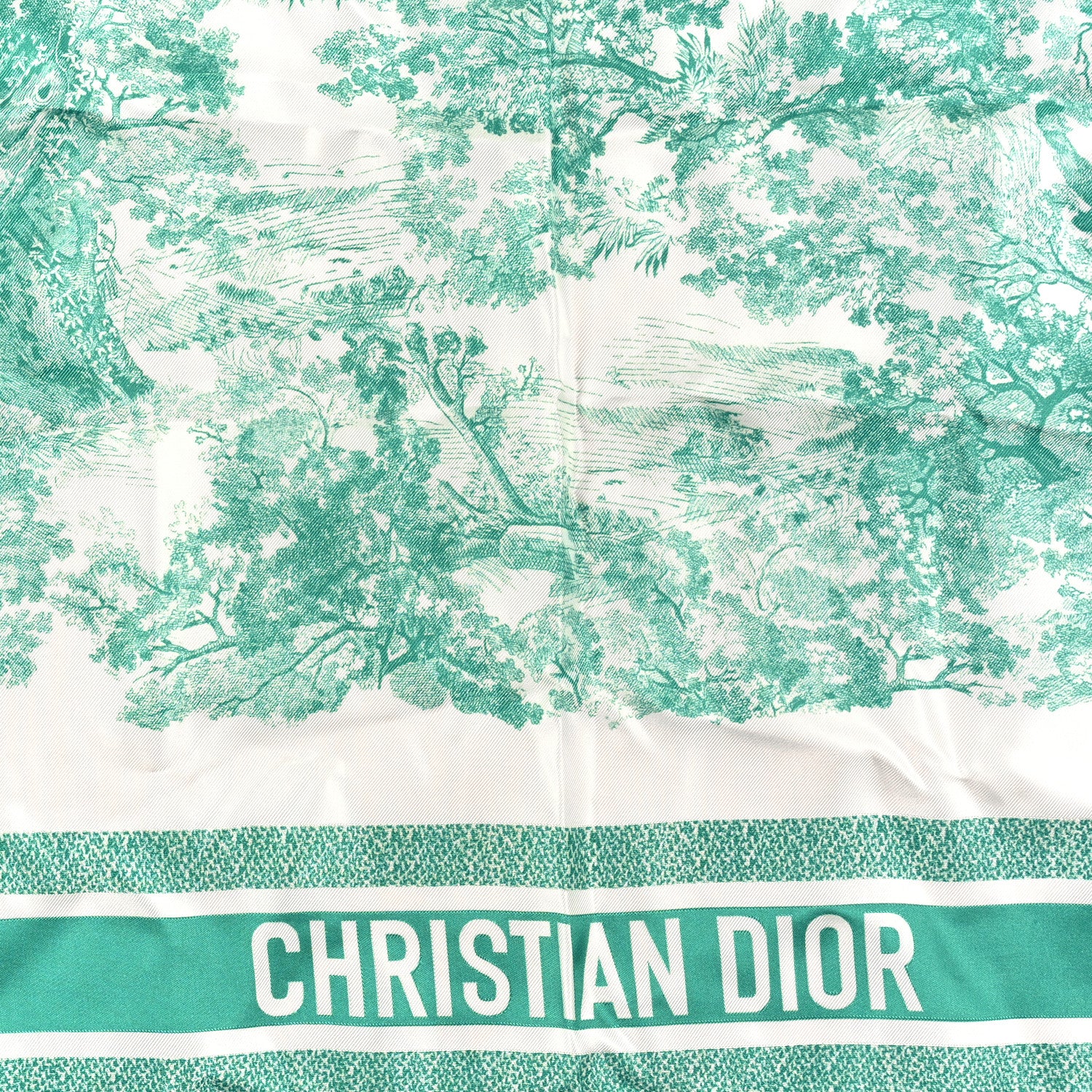 Christian Dior Silk Toile De Jouy Sauvage Square Scarf Aquamarina 2 of 3