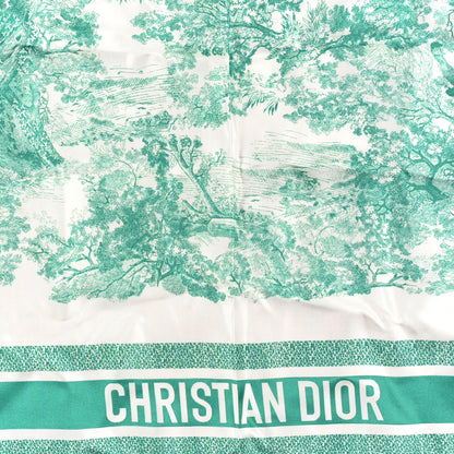 Christian Dior Silk Toile De Jouy Sauvage Square Scarf Aquamarina 2 of 3