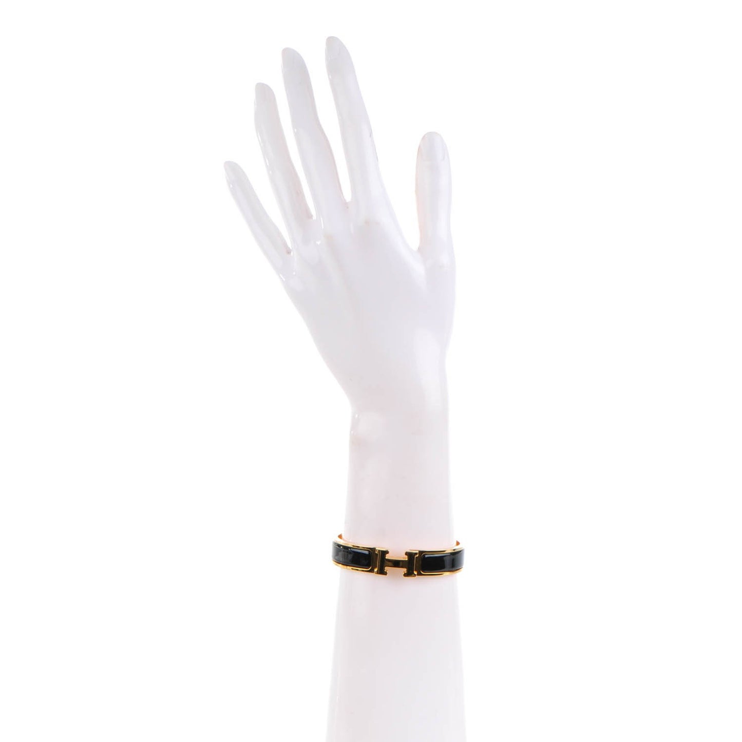 Enamel Narrow Clic Clac H Bracelet PM Black