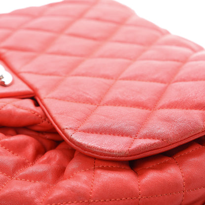 Chanel Washed Lambskin Quilted Large Chain Around Messenger Red 11 of 23