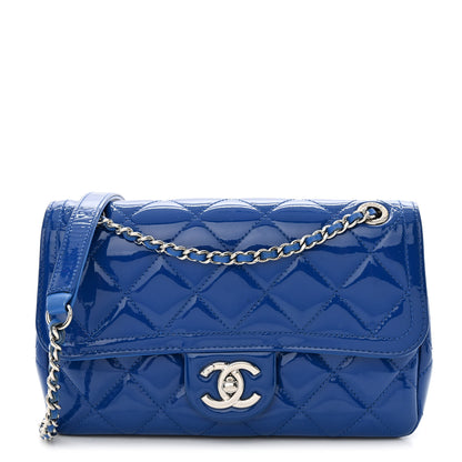 Chanel Patent Quilted Small Coco Shine Flap Blue 1 of 11