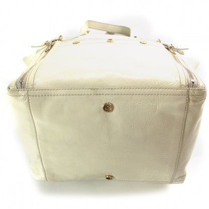 Saint Laurent Patent Downtown Tote Ivory 4 of 12