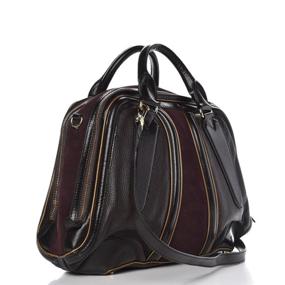 Burberry Grainy Calfskin Suede Tote Brown Burgundy 3 of 15