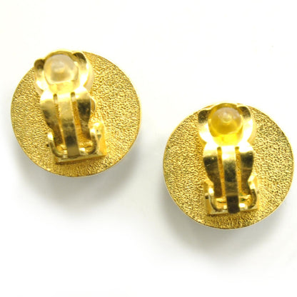 Chanel CC Clip On Earrings Black and Gold 96P 2 of 5
